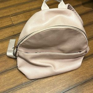 Pinky cream vegan leather backpack